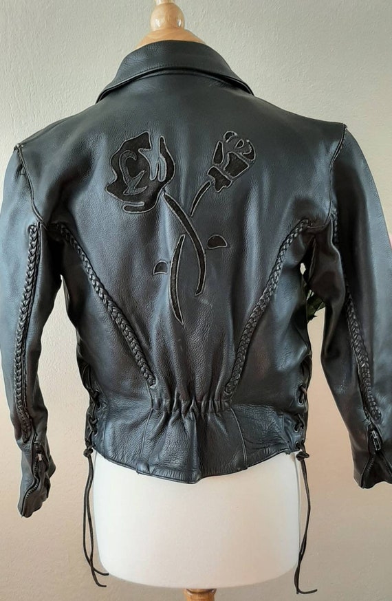 1990s Leather Rose jacket - image 2