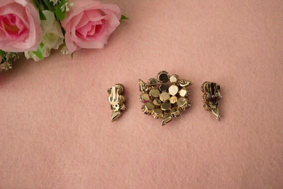 1950s brooch and clip on earrings set - image 2