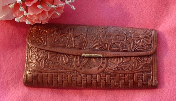 1970s Mexican tool leather wallet - image 1