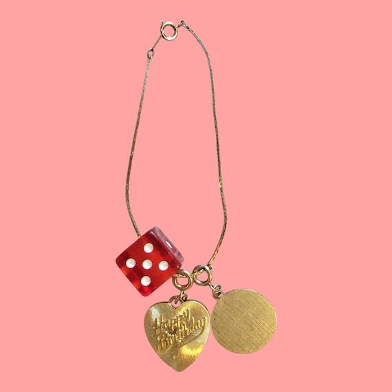 1970s Dice charm bracelet