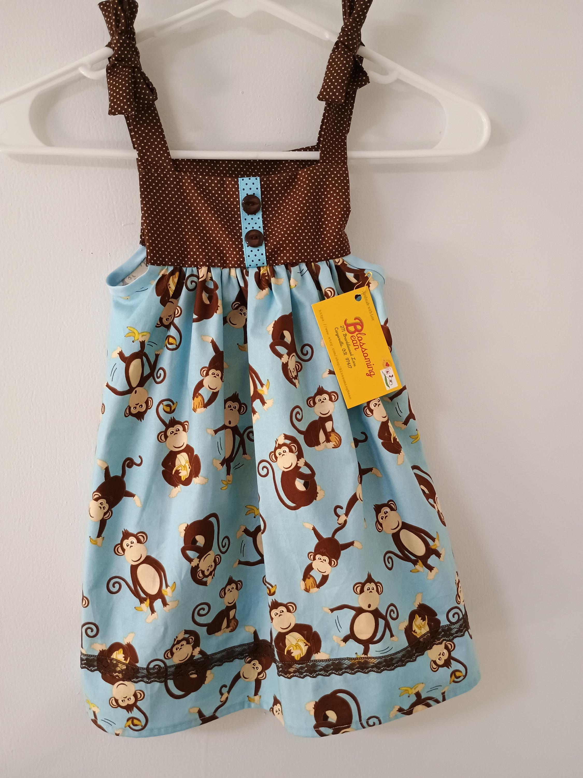 Monkey Print Dress - Etsy