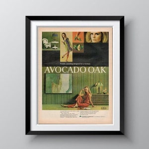 Mid-century home interior vintage advertisement 1960s original Life Magazine advertisement. Size 13 x 10 inches.  Free Shipping Included