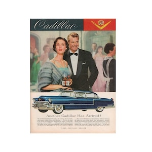 1955 CADILLAC SEDAN DEVILLE Original Vintage Advertisement - Life Magazine December 20, Mid-Century car ads - 1954 - Free Shipping Included