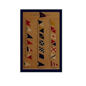 VINTAGE SAILING FLAGS Replica 1874 - Code of Yachting Signals Chart from the New York Yacht Club - Nautical Decor - Free Shipping Included
