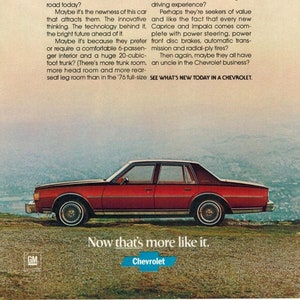 CHEVROLET CAPRICE SEDAN | 1978 | Retro Ads | Vintage Car Ads | Automobilia | Vintage Ads | Holiday Gift Ideas | 1970s | Free Shipping