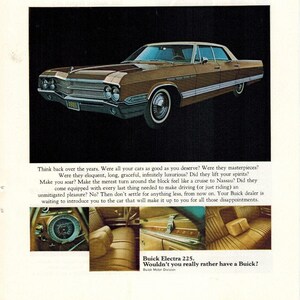 BUICK ELECTRA 225 - 1965 - Retro Ads - Vintage Advertisements - Vintage Ad - Holiday Gift Ideas - Gift Idea - 1960s - Free Shipping Included