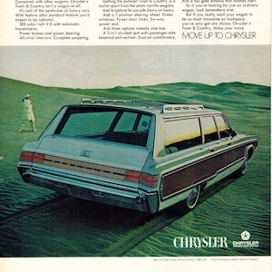 CHRYSLER TOWN & COUNTRY | 1968 | Retro Ads | Old Car Ads | Station Wagon | Vintage Ads | Gift Idea | 1960s Ads | Free Shipping Included