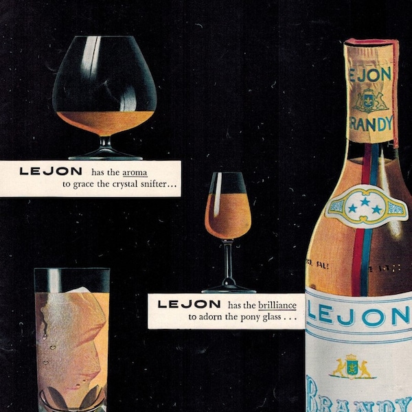 LEJON BRANDY 1949 Old Liquor Ad Vintage Magazine Advertisement - Free Shipping Included