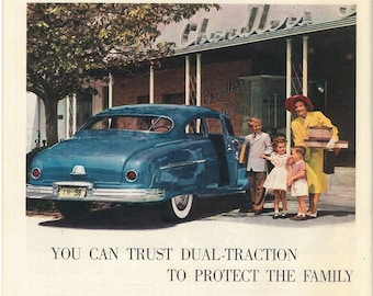 1950 GENERAL TIRES Vintage Print Advertisement original mid-century Colliers magazine ads man cave decor gift ideas for him free shipping