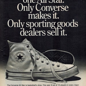 Más temprano maratón cualquier cosa CONVERSE ALL STAR / 1975 / Retro Ads / Vintage Advertising / - Etsy España
