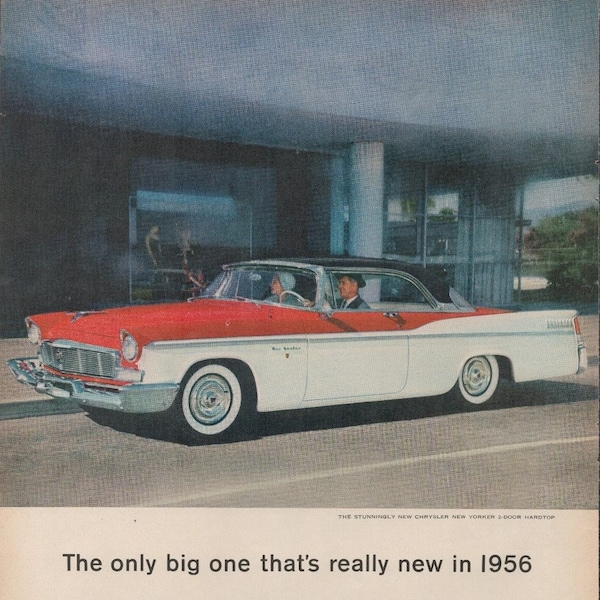 CHRYSLER NEW YORKER - 1956 - Retro Ad - Vintage Ad - Vintage Advertisement - Free Shipping Included - Mid Century Modern - Holiday Gift Idea