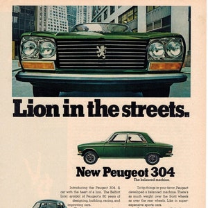 PEUGEOT 304 Car Advertisement 1970