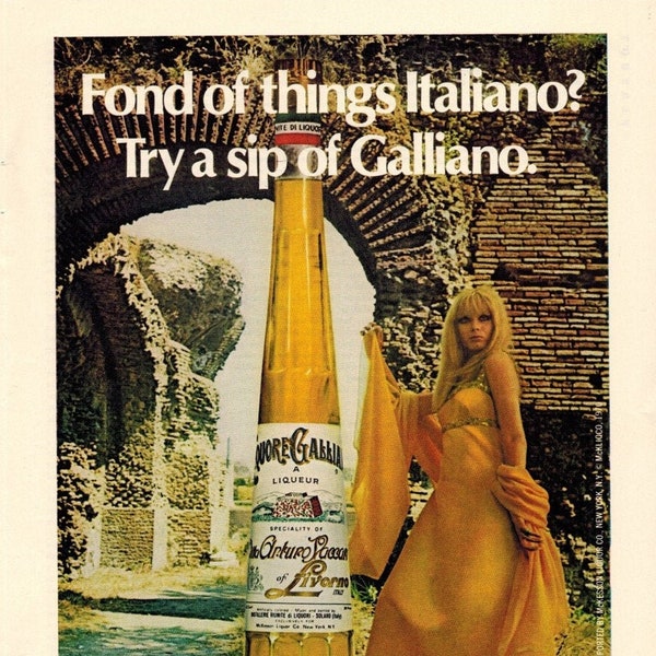 1970 GALLIANO LIQUEUR Advertisement