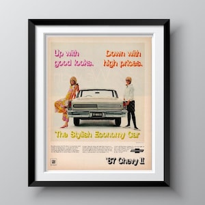 1967 Chevrolet Chevy II Vintage Advertisement, Look Magazine Feb 7 1967, Classic 1960s Automobile Advertising, 13x10 Inches, Ships for Free