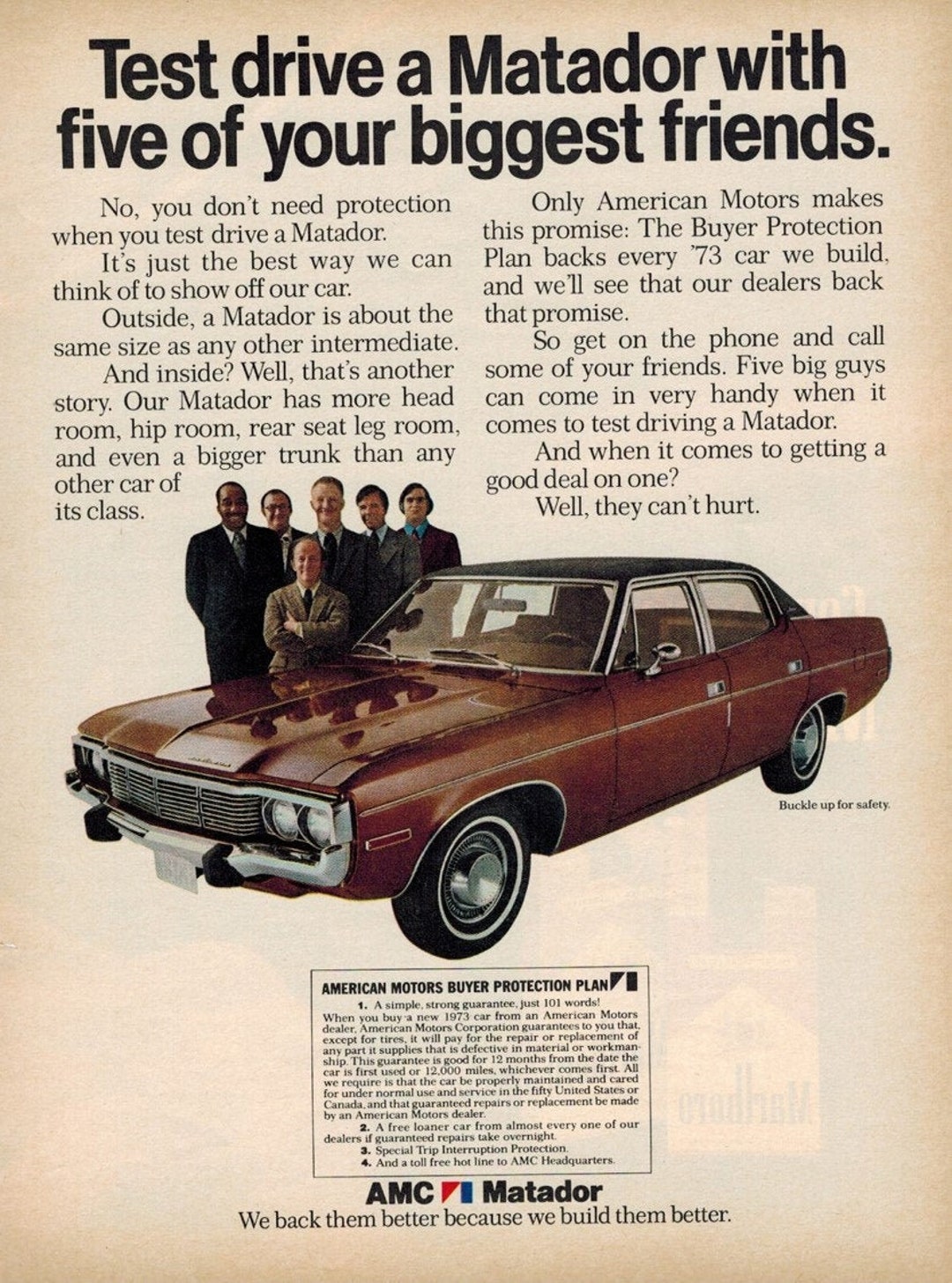 AMERICAN MOTORS MATADOR 1973 Retro Ads Vintage Car