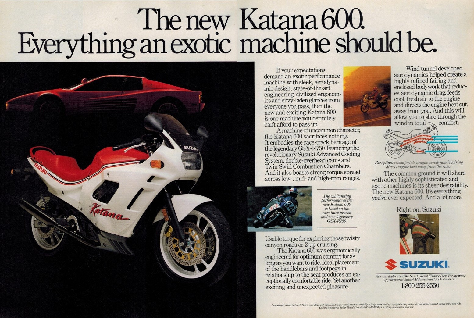 SUZUKI KATANA Motorcycle 1988 Vintage Ad Retro Ad Vintage