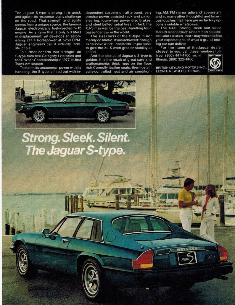 JAGUAR XJS Car Ad 1978 Vintage Advertisement Etsy