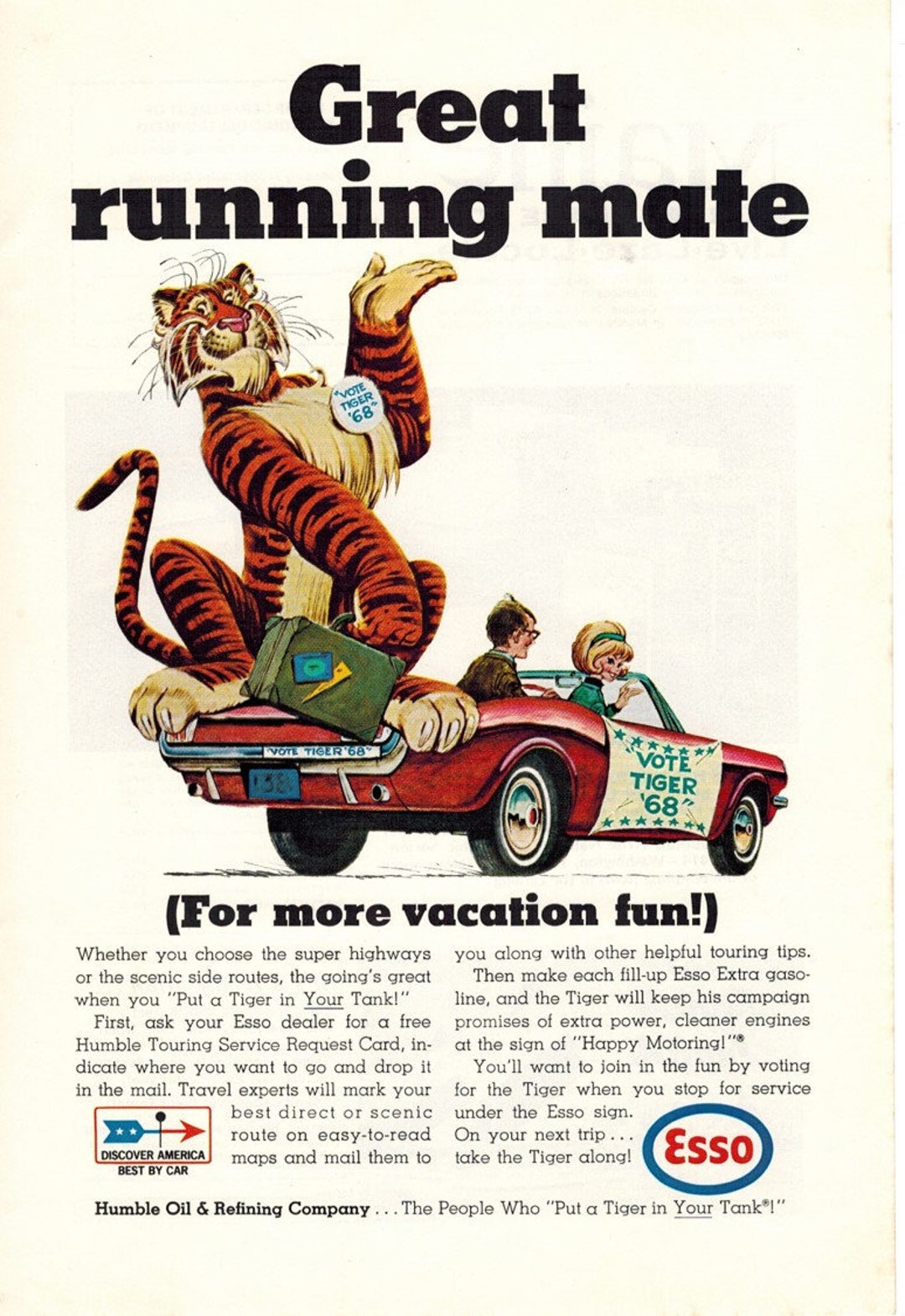 ESSO GASOLINE 1968 | Retro Ads | Vintage Car Ads | Vintage Advertising ...