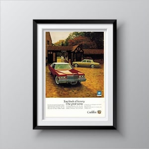 CADILLAC COUPE DEVILLE 1976, Vintage Car Ad, Retro Ads, American Cars, Vintage Ads, Valentine&#39;s Gift Ideas, 1970s Ads, Free Shipping