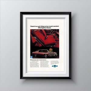 1976 Chevrolet Caprice Classic, Vintage Car Advertisement, Old American Car Ads, Retro Ad, Automobilia Vintage Ad, Free Shipping Included