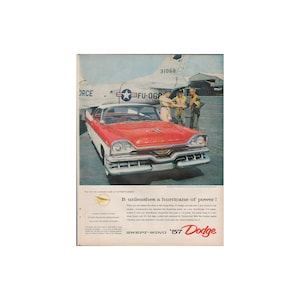 DODGE ROYAL LANCER Car Advertisement 1957 - Original Vintage Advertisements - Life Magazine December 3, 1956 - Free Shipping Included