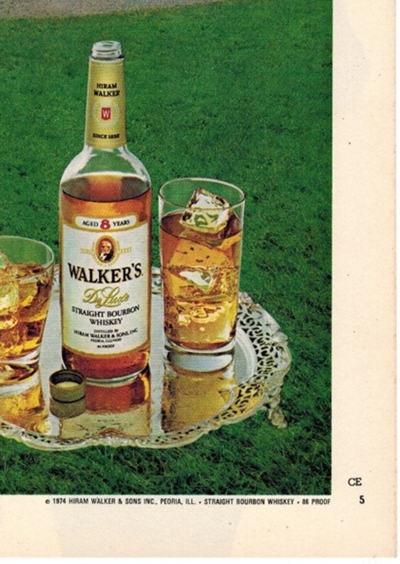 WALKER'S DELUXE WHISKEY / 1974 / Retro Ads / Vintage Ads / Etsy
