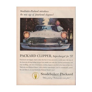 PACKARD CLIPPER AUTOMOBILE Vintage Advertisement 1957 - Original and Authentic Ads - Life Magazine January 28, 1957 - Free Shipping Included