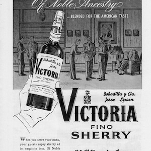 VICTORIA FINO SHERRY 1947  | Old  Liquor Ad | Vintage Magazine Advertisement | Free Shipping Included
