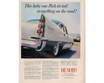 DE SOTO FIREFLITE Old Car Advertisement 1957 - Original Vintage Advertisements - Life Magazine January 28, 1957 - Free Shipping Included
