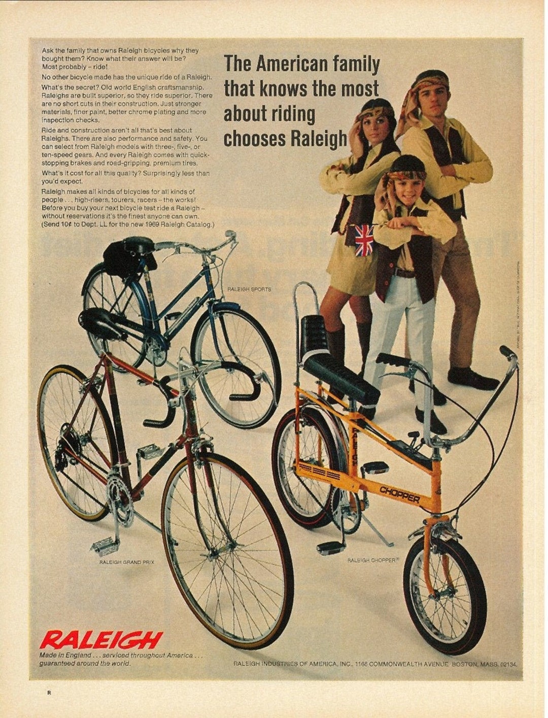 RALEIGH BICYCLES 1968 Retro Ads Vintage Ads 1960s Ads