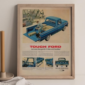 Vintage Advertisement Chevrolet Pickup Truck 1964, Vintage Pickup Truck Ad, Father&#39;s Day Gift Idea, Kitschy Decor, Free Shipping Included