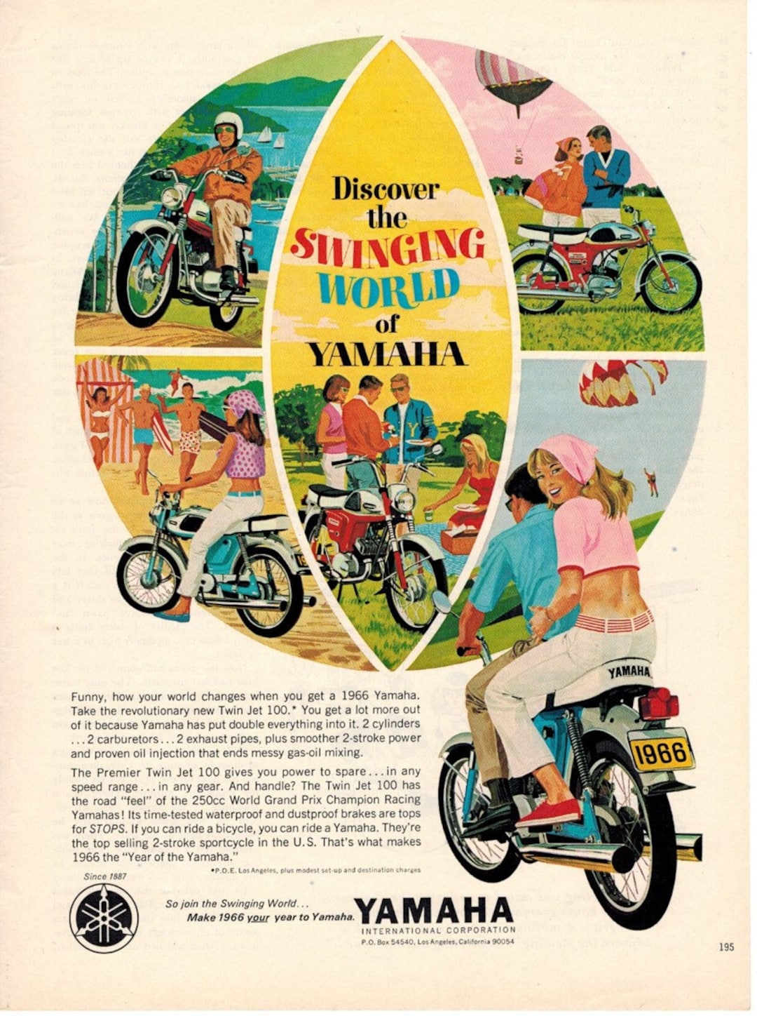 YAMAHA TWIN JET 100 | 1966 | Retro Ads | Vintage Motorcycle