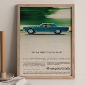 Vintage 1961 Lincoln Continental Car Advertisement, Unique Gift Ideas for Guys for Birthday, Valentine&#39;s & Father&#39;s Day, Free Shipping