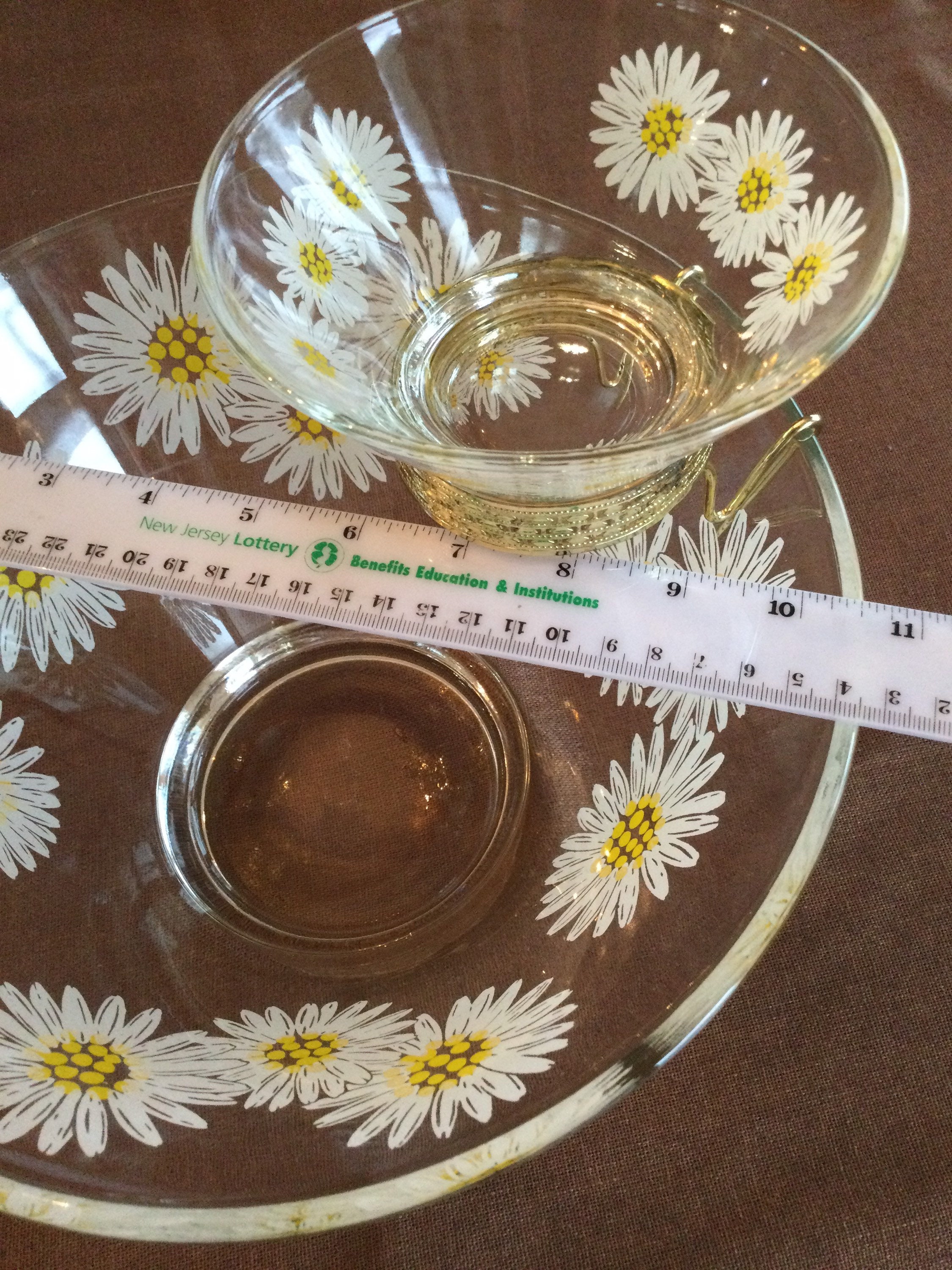 Mid Century Culver Daisy Chip and Dip 3 Piece Set Etsy