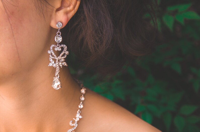 Vintage Bridal Jewelry Set Floral Wedding Necklace Set Etsy