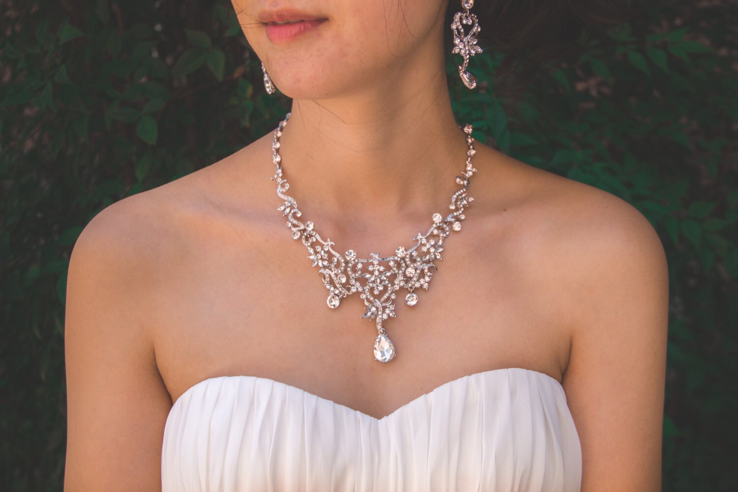 Vintage Bridal Jewelry Set Floral Wedding Necklace Set Etsy