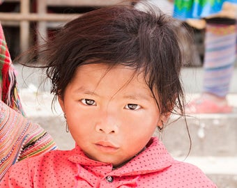 TRIBE GIRL. Vietnam Print, Vietnamese Girl, Travel Photography, Child Portrait,Photographic Print
