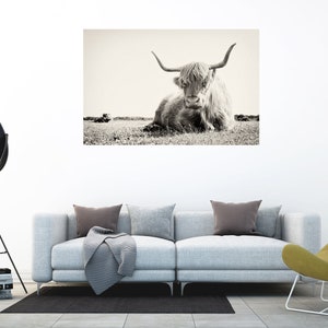 Impresión de vaca NEGRO Y BLANCO imagen 3
