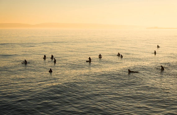 Sunset Surfers, Fine Art Photography, Seascape Prints, Coastal Prints, Sunset Prints, Seascape Home Decor, Large seascape Print, Surf Photo