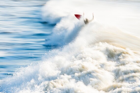 THE RED SURFER, Surfing Print, Sports Photography, Waves Print, Limited Edition Print, Breaking Waves, Large Prints
