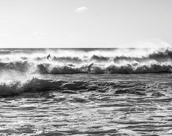 BLACK AND WHITE Surfing Print