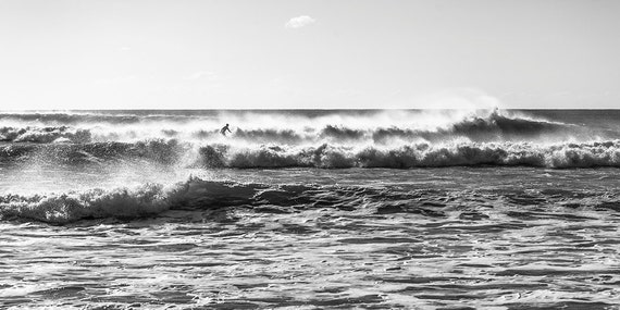 KIMMERIDGE SURF. Surfing Print, Black and White Print, Monochrome Print, Surfing Picture, Wall Art, Home Decor