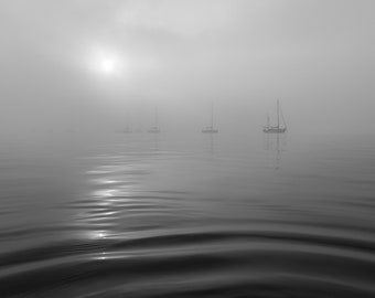 SAILING BOATS IN Fog Print