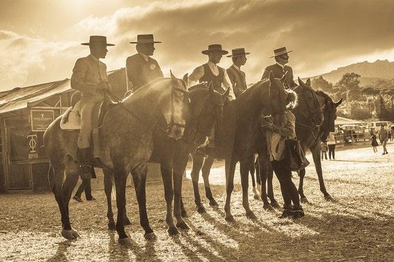 Spanish Cowboys,Spain,Horses,equine art,sepia prints,Limited Edition Print