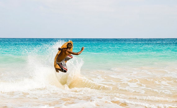 Surfing Prints, Jumping Skimboarder,Cape Verde Islands,Travel pictures,limited edition print,photographic print