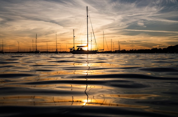 SAILING AT SUNSET Print