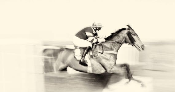 Horse Racing Prints, "Day At The Races", Horse Prints, Equine Prints, Black and White Prints, Horse Jumping Art, Animal Prints.