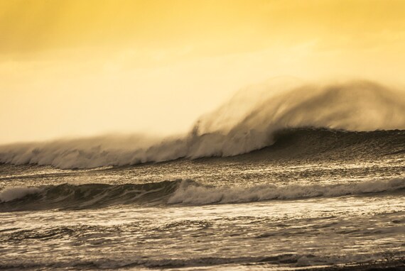 SUNSET WAVE 2. Wave Picture, Breaking Waves, Kimmeridge Bay, Seascape Print, Photographic Print, Limited Edition.