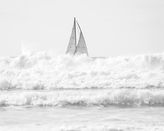 Black And White Sailing Print