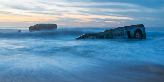 Blue Seascape, Large Art, Seascape Photography, Wall Decor, Blue Wall Art, Coastal Art, Beach Art